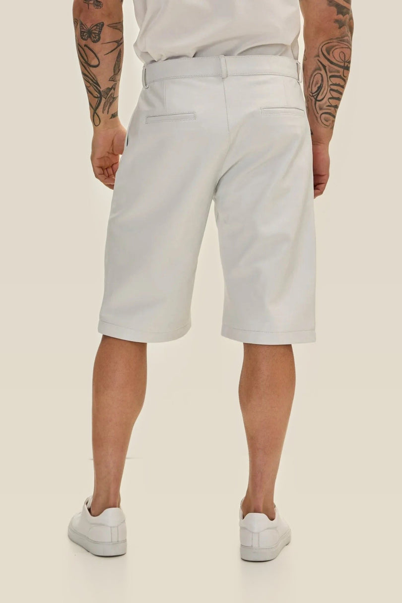 Nappa Lambskin Leather Shorts - White