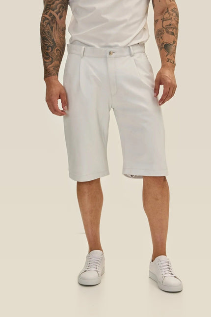 Nappa Lambskin Leather Shorts - White