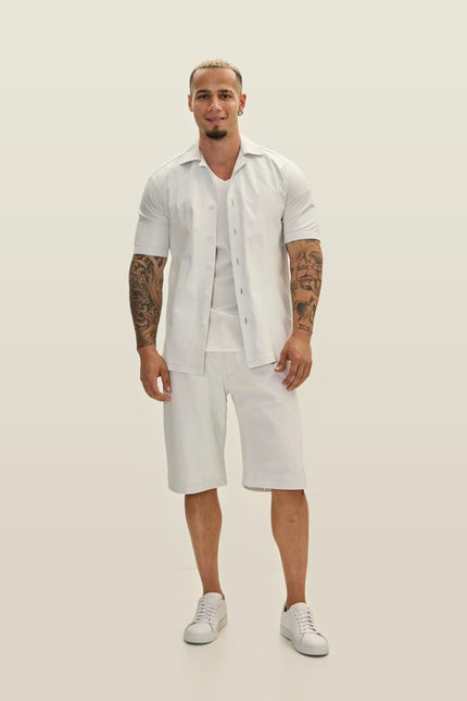 Nappa Lambskin Leather Shorts - White