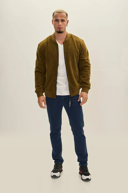 Lined Bomber Jacket - Mustard