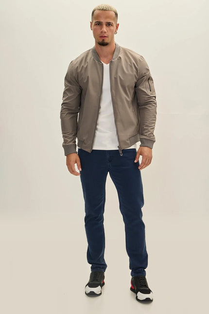 Classic Lightweight Bomber Jacket - Grey