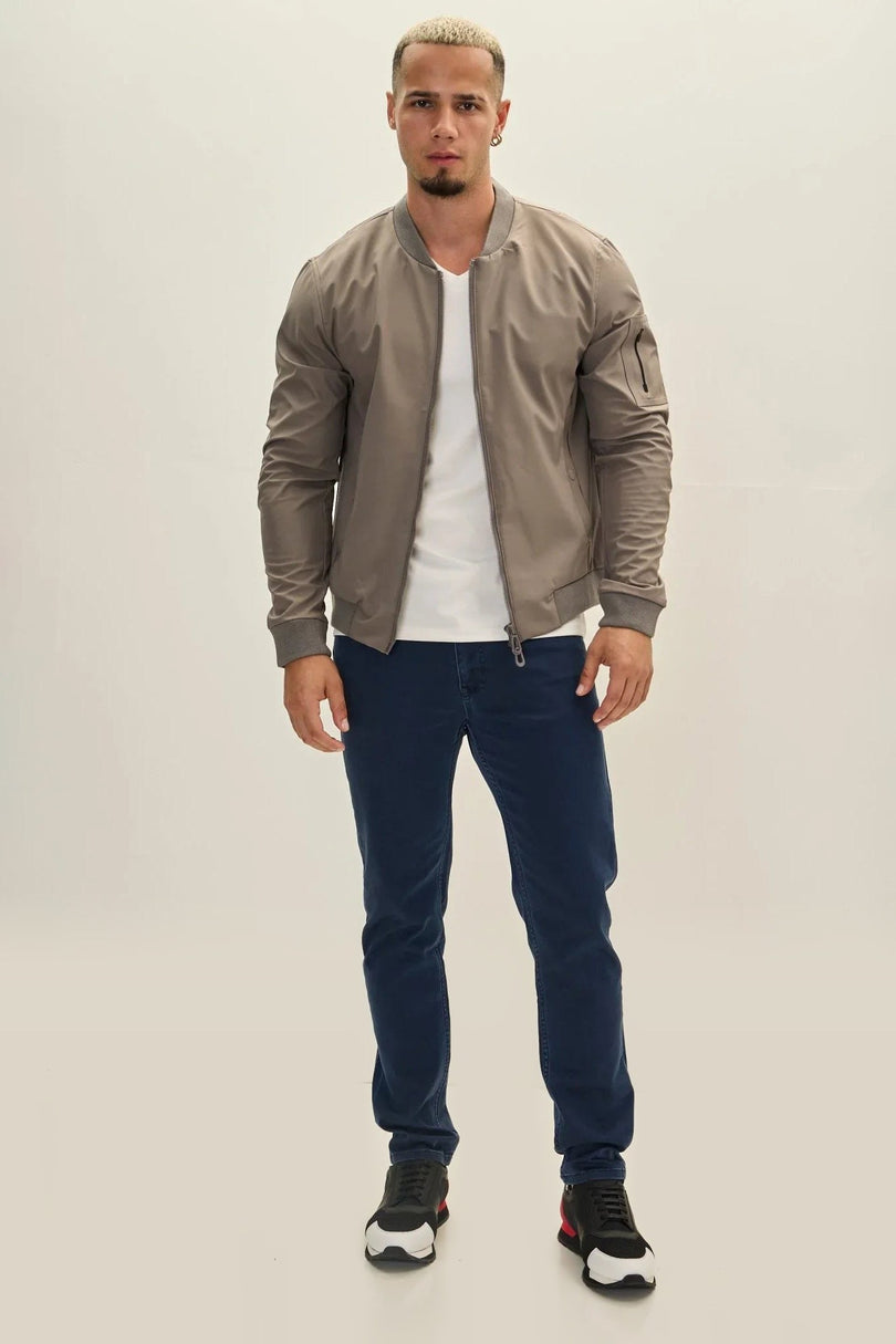 Classic Lightweight Bomber Jacket - Grey