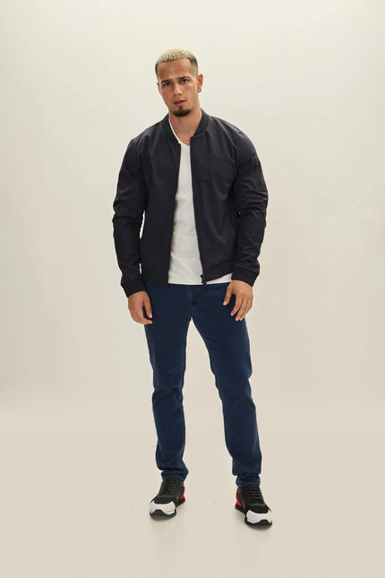 Classic Lightweight Bomber Jacket - Navy