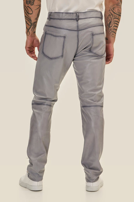 Lambskin Leather Pants - Grey Tint