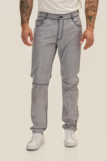 Lambskin Leather Pants - Grey Tint