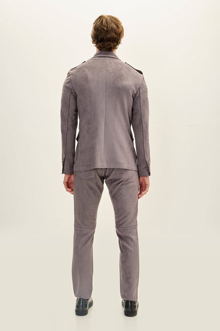 Microsuede Safari Jacket - Grey