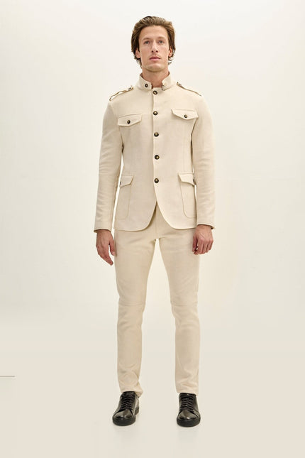Microsuede Safari Jacket - Off-White