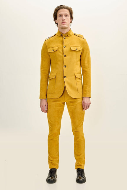 Microsuede Safari Jacket - Mustard