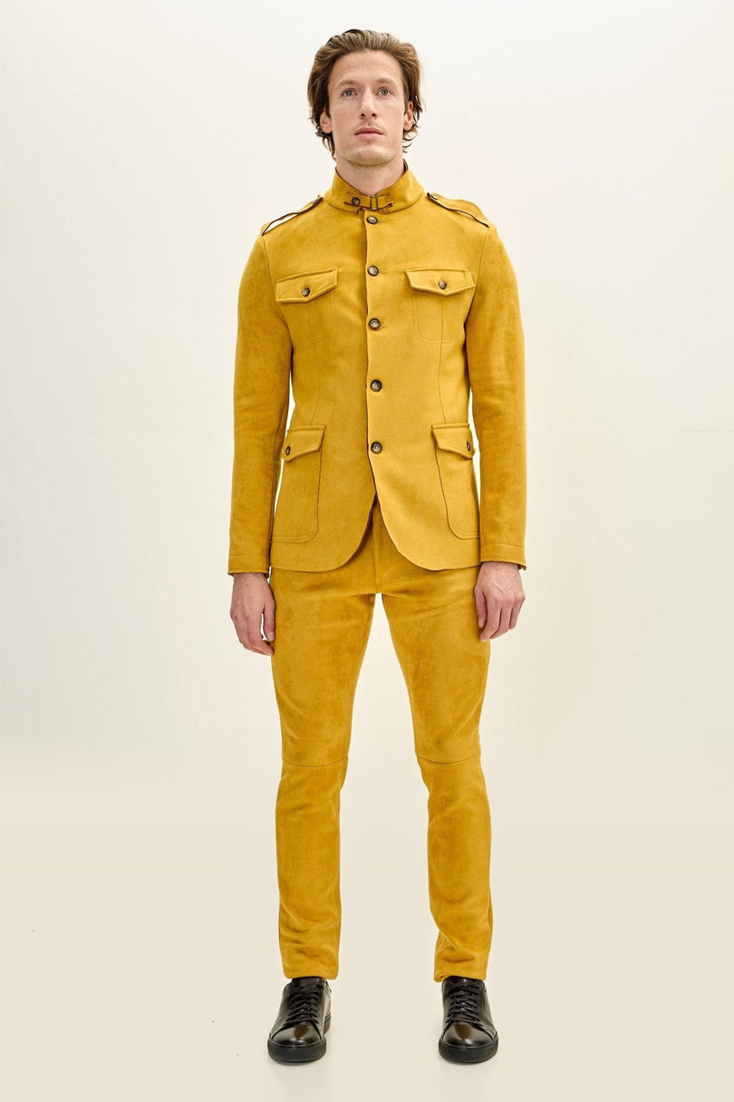 Microsuede Safari Jacket - Mustard