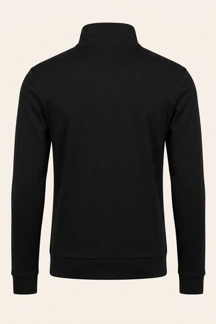 Zipper Up Jumper - Black - Back