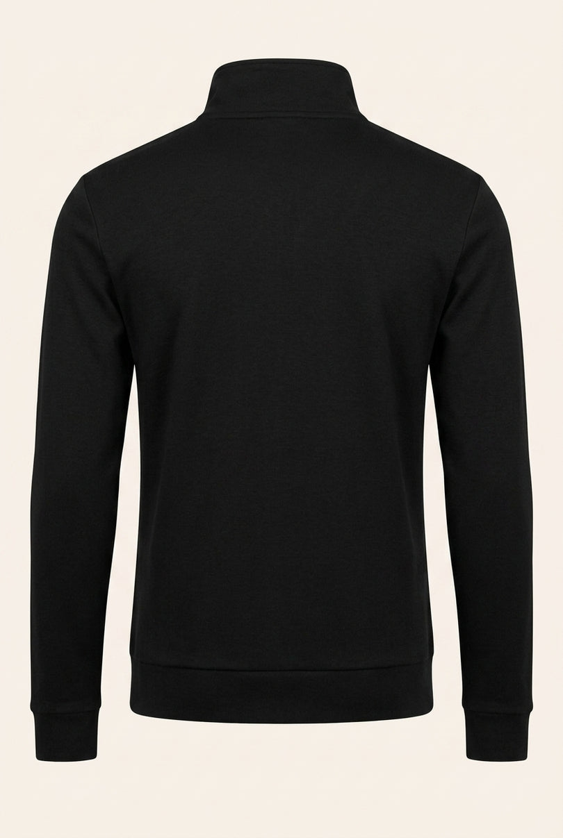 Zipper Up Jumper - Black - Back