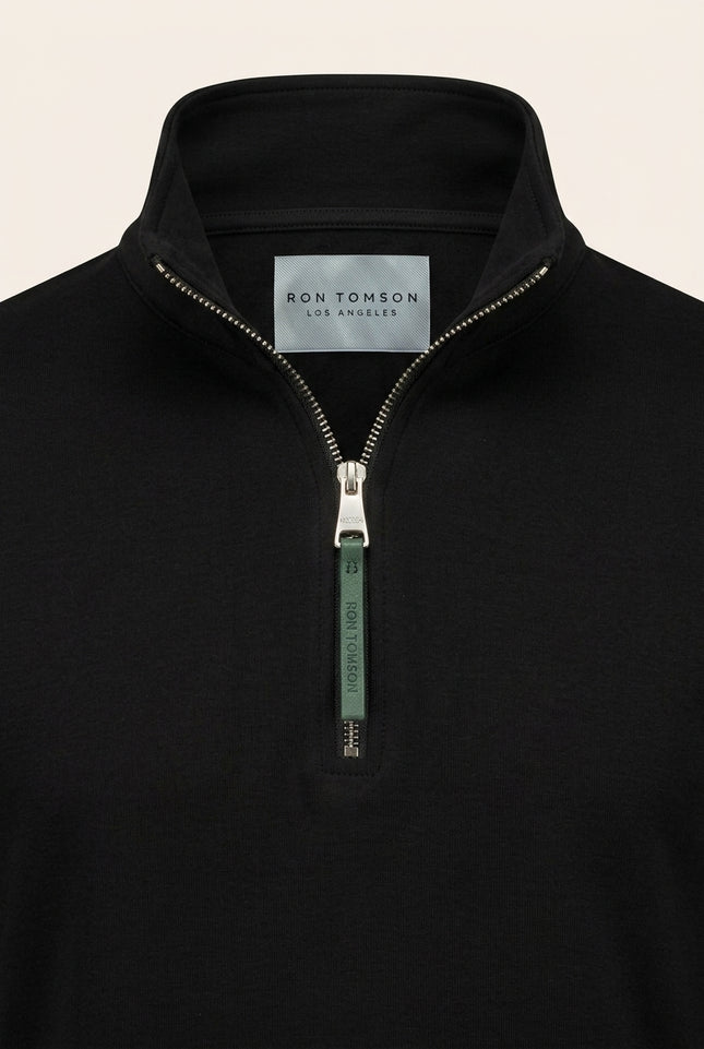 Zipper Up Jumper - Black - Detail