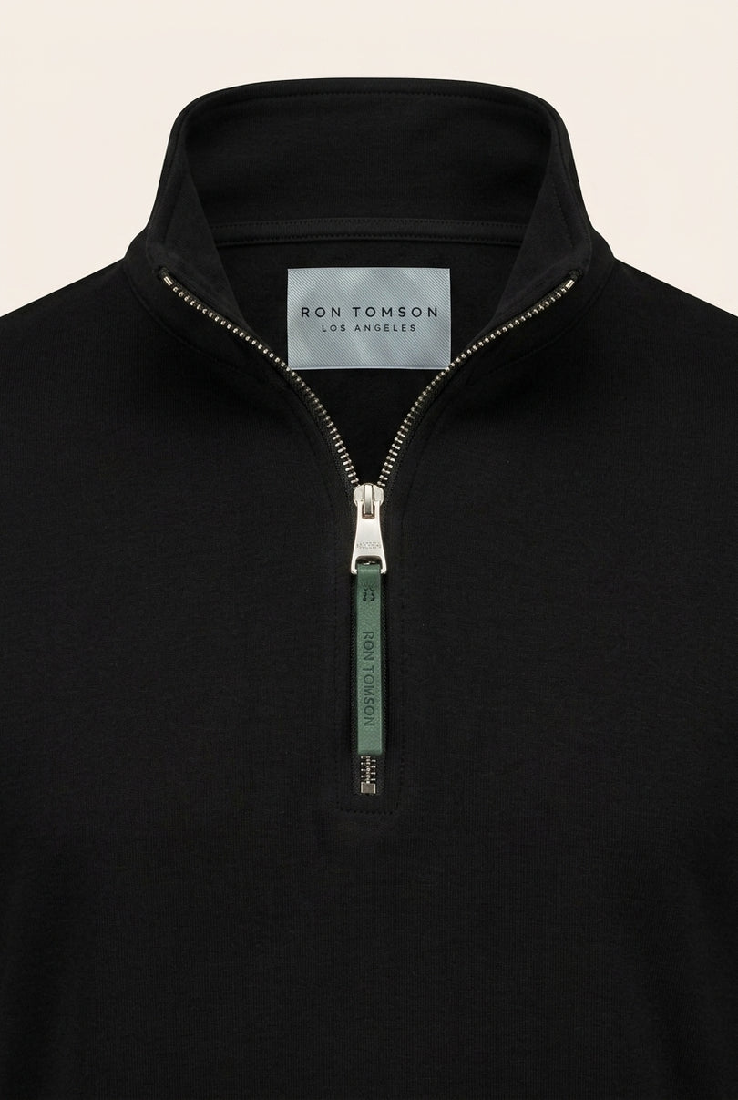 Zipper Up Jumper - Black - Detail