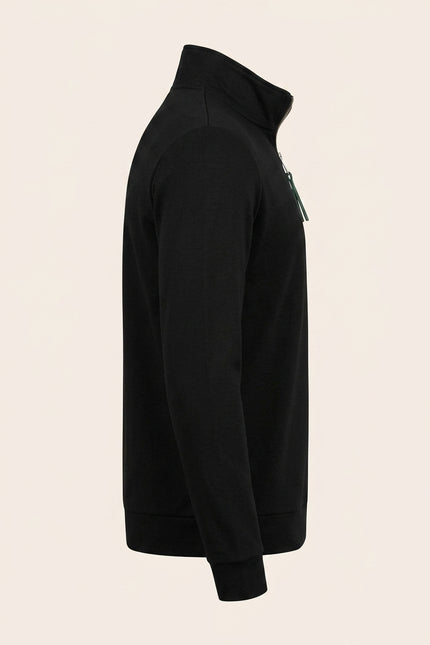 Zipper Up Jumper - Black - Side