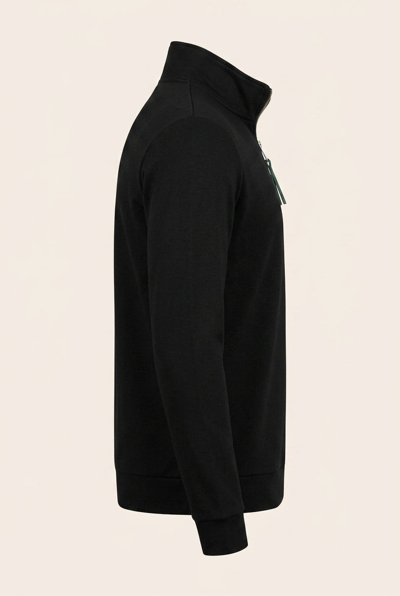 Zipper Up Jumper - Black - Side