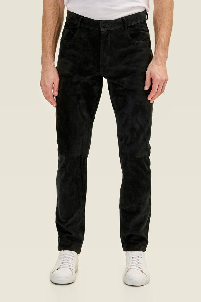 Lambskin Suede Pants - Black