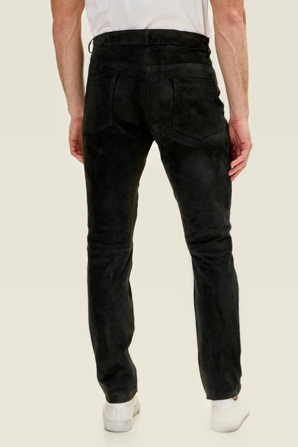 Lambskin Suede Pants - Black