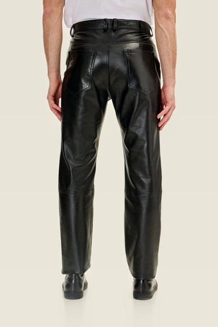 Lambskin Leather Pants - Black