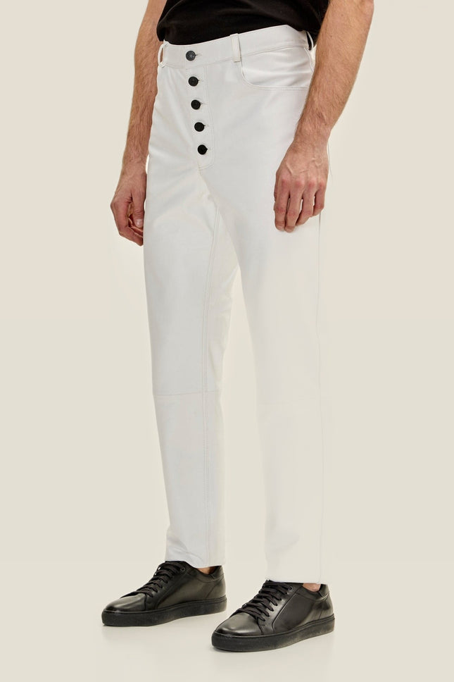 Lambskin Leather Pants - White