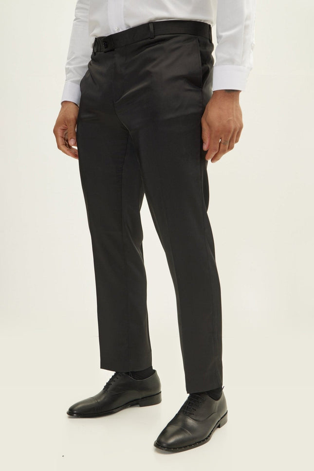 Tailored Tuxedo Pants - Black Shine