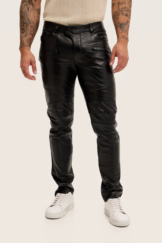Nappa Lambskin Leather Pants - Black