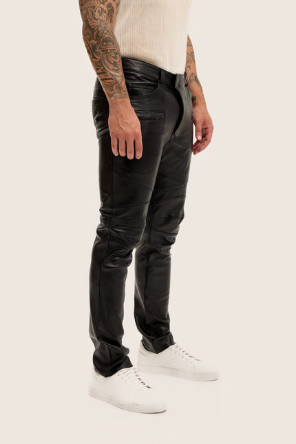 Nappa Lambskin Leather Pants - Black