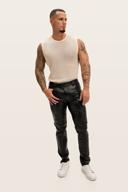 Nappa Lambskin Leather Pants - Black