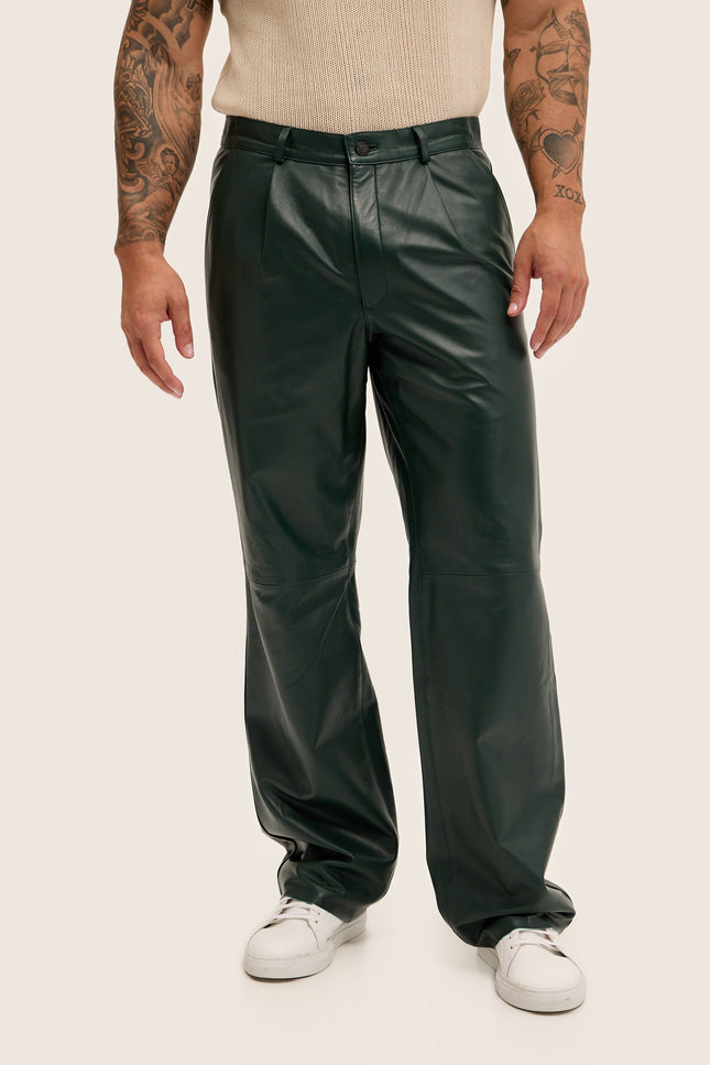 Lambskin Leather Pants - Green