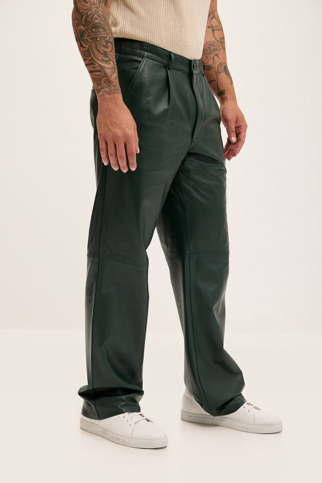 Lambskin Leather Pants - Green