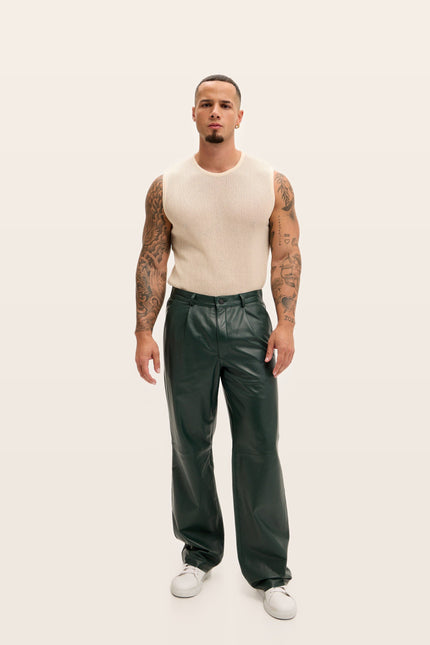 Lambskin Leather Pants - Green