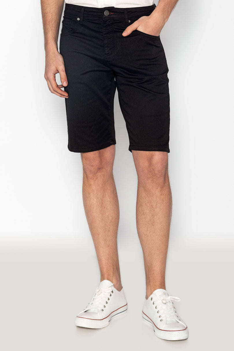 5-Pocket Cotton Shorts - Black