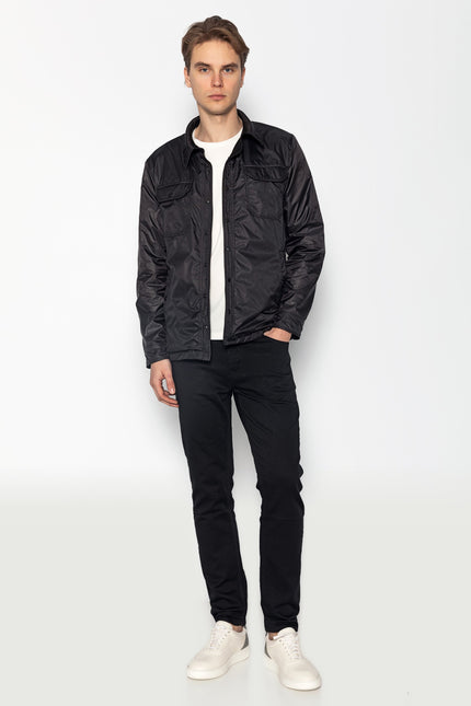 Reversible Multi-Pocket Shirt Jacket - Black