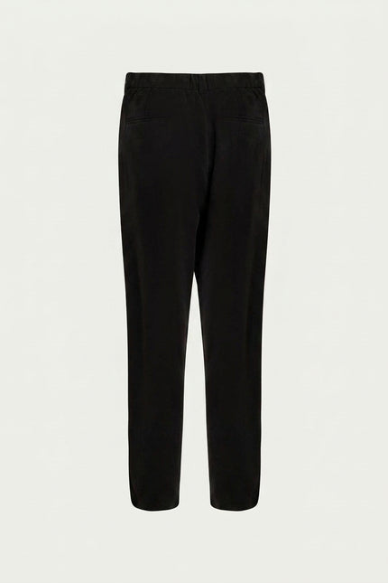 Breezy Relaxed Pleated Trousers - Black - Back