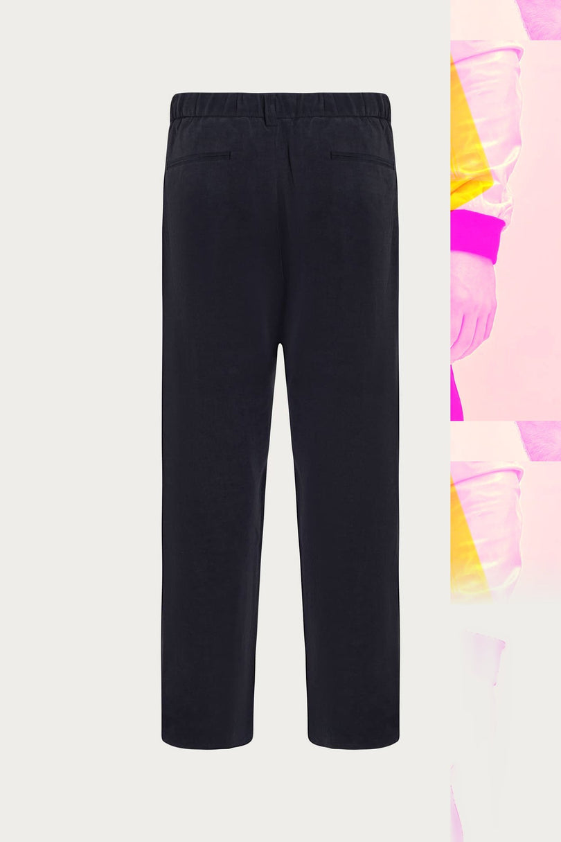 Relaxed Modal Pleated Trousers - Navy