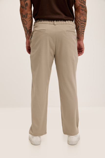 Relaxed Front Flap Trousers - Beige
