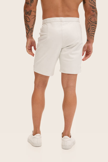 Cut-Out Leather Shorts - White
