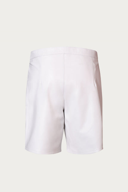 Cut-Out Leather Shorts - White