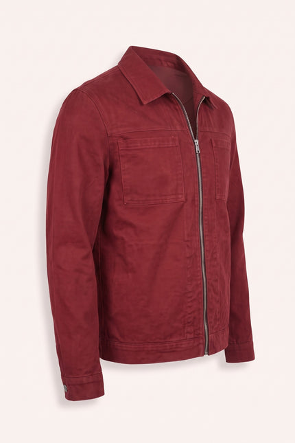 Canvas Jacket - Bordeaux - Side View