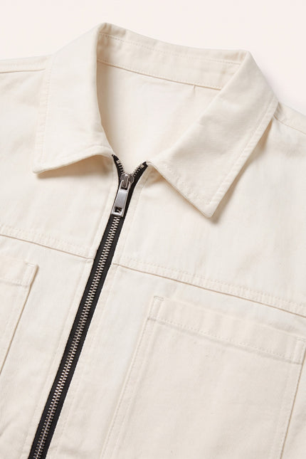 Canvas Jacket - Off White - Detail View