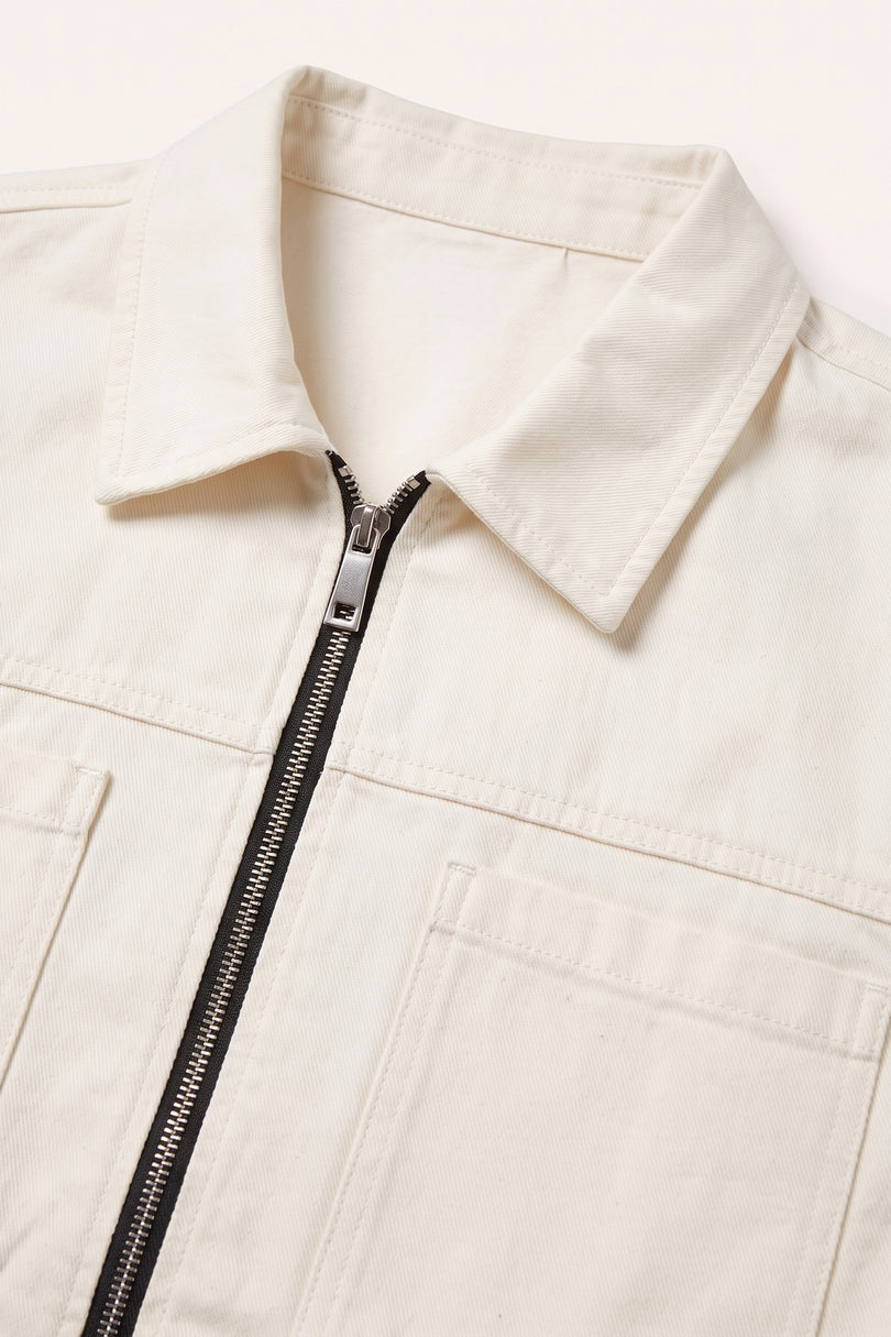 Canvas Jacket - Off White - Detail View