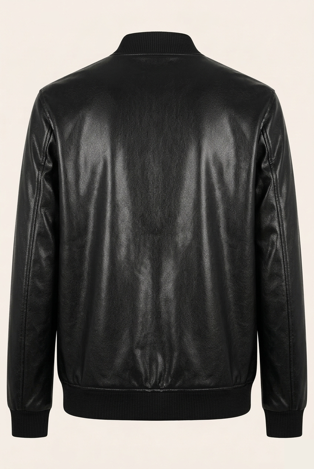 Men's Bomber Jacket - Black - Back - Ron Tomson