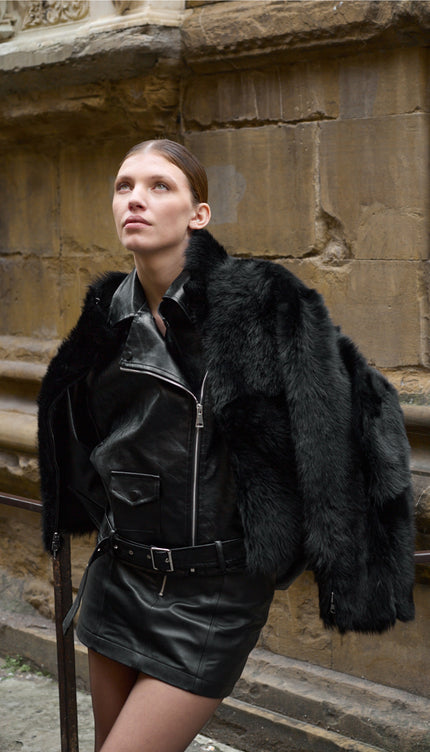 Reversible Short Toscana Jacket - Black