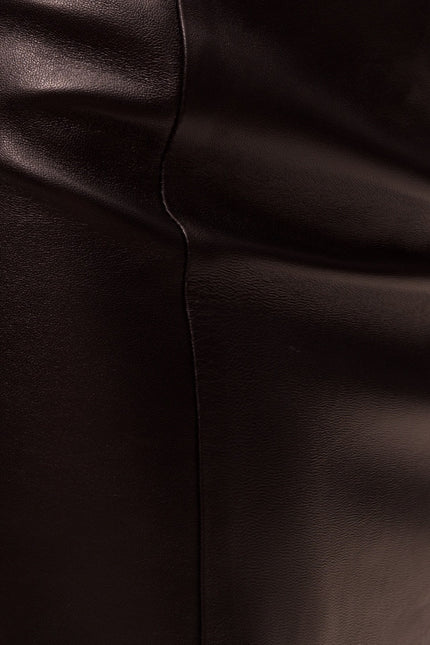 Lambskin Leather Pencil Skirt - Black