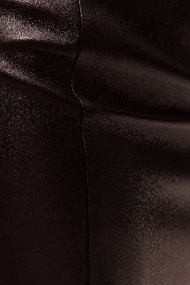Lambskin Leather Pencil Skirt - Black