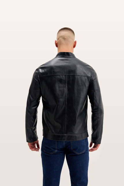 Reversible Suede & Leather Jacket - Khaki/Navy