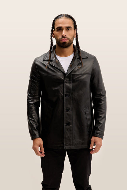 Nappa Lambskin Tinted Car Coat - Black