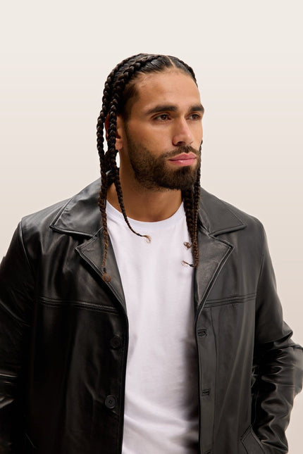 Nappa Lambskin Tinted Car Coat - Black