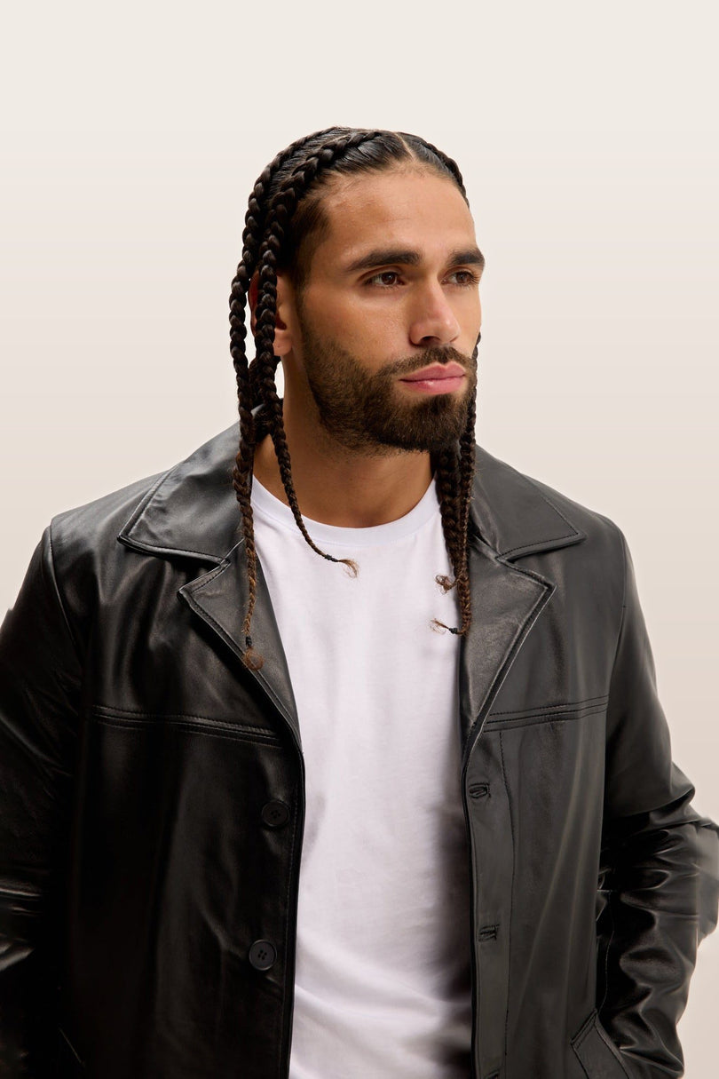 Nappa Lambskin Tinted Car Coat - Black