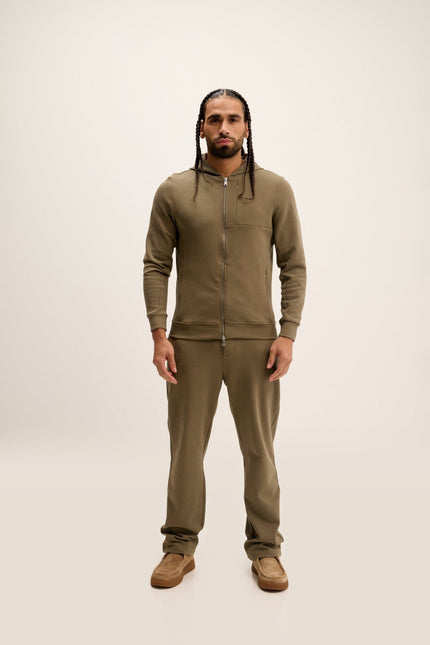 Hooded Double-Zip Hoodie - Green