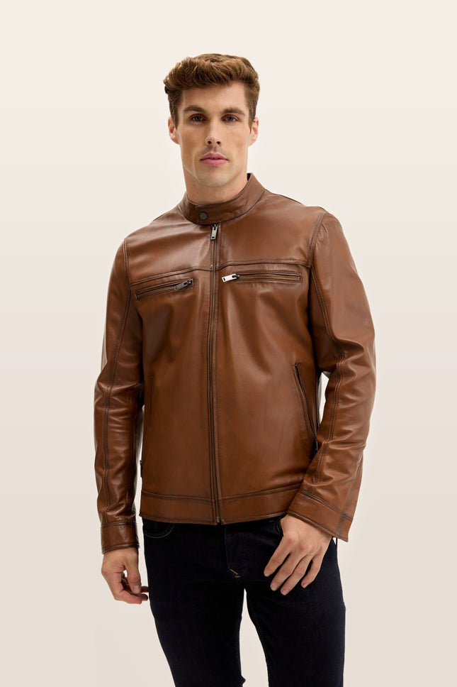 Classic Genuine Leather Jacket - Brown Tint